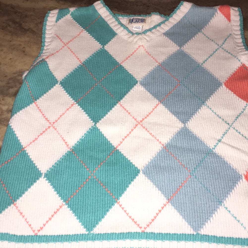 The Children’s Place green/orange/white boy’s vest